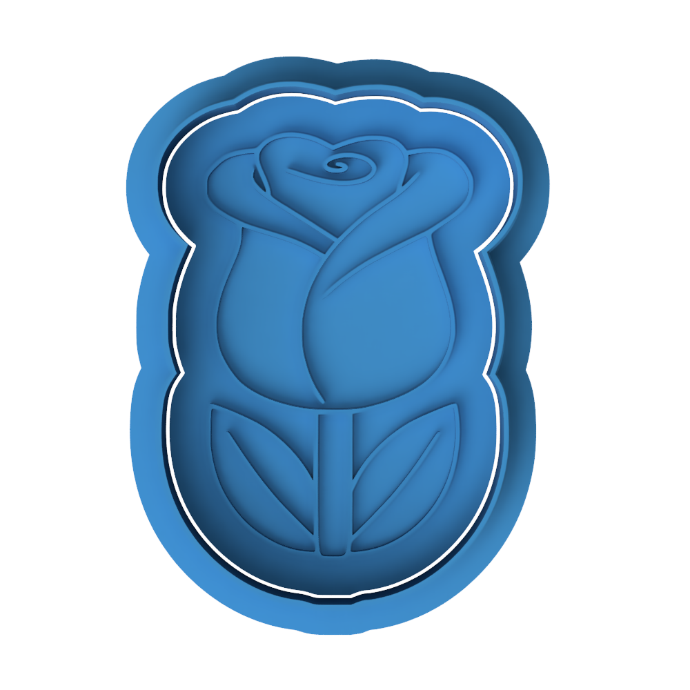 Elegant Rose Flower Cookie Cutter and Embosser Stamp | Romantic Valentine's Bloom, Spring Garden, Wedding