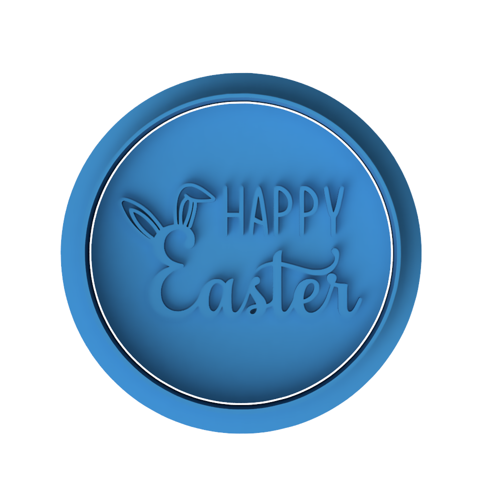 Happy Easter Bunny Ears Round Cookie Embosser – Easter Collection