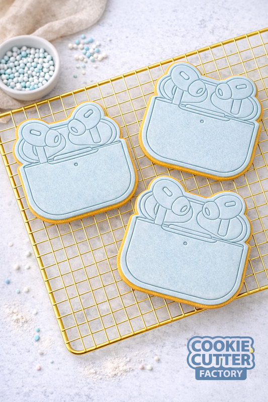 Wireless Earbuds and Charging Case Cookie Cutter and Embosser Set – Tech Lover Baking Tool