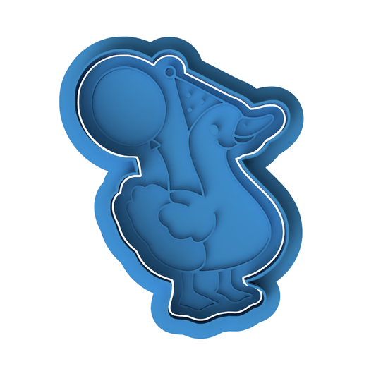 Party Goose Cookie Cutter | Silly Goose Cookie Stamp | Balloon Embosser