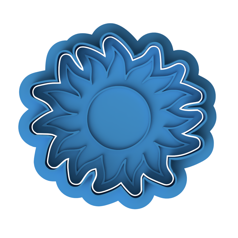 Sun Cookie Cutter & Embosser – Summer Sunshine Biscuit Stamp