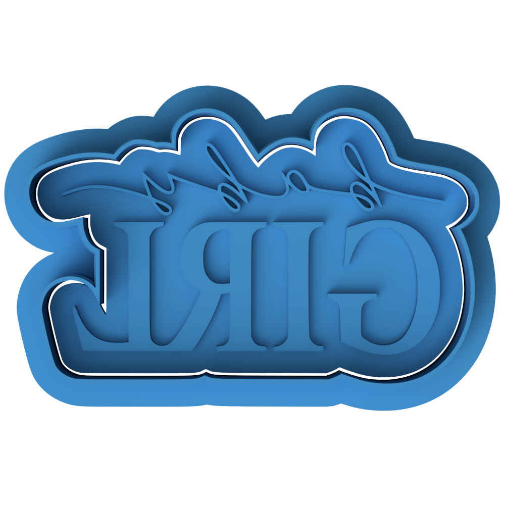 Baby Girl Plaque Cookie Cutter and Embosser Stamp Set | Gender Reveal, Baby Shower