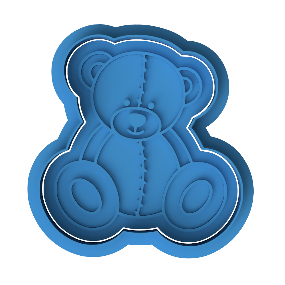 Teddy Bear V3 Cookie Cutter & Embosser Stamp baby shower