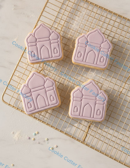 Mosque Outline Cookie Cutter and Embosser Stamp - Indian Landmark Party Cookies