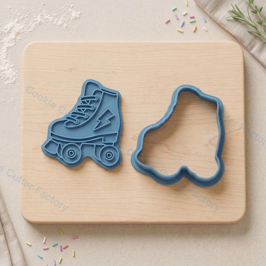 Retro Roller Skate Cookie Cutter and Embosser Stamp