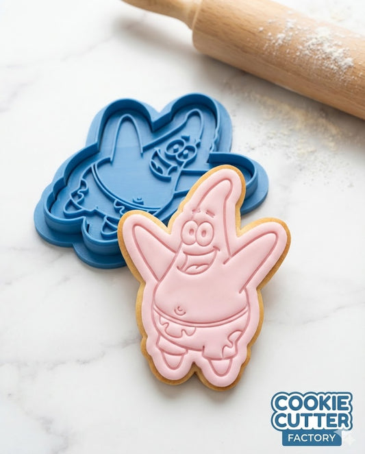 Patrick Star Cookie Cutter and Embosser Set - Under the Sea Birthday Party Decor