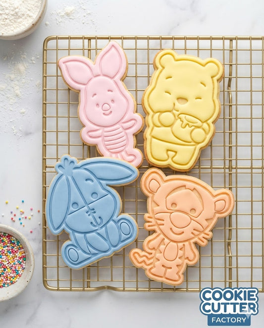 Classic Nursery Storybook Characters Cookie Cutter and Embosser Set – Set of 4 Baking Tools