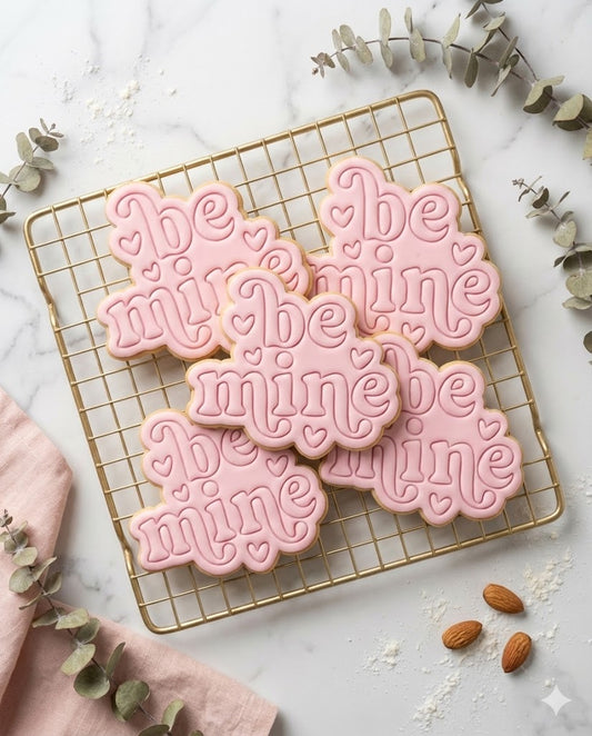 Be Mine Cookie Cutter and Embosser Stamp | Valentine's Day Quote, Retro Text, Romantic Gift