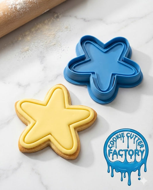 Cute Starfish Cookie Cutter and Embosser Stamp | Under the Sea, Ocean Party