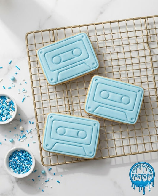 Retro Cassette Tape Cookie Cutter and Embosser Stamp | 80s 90s Music, Vintage Mixtape