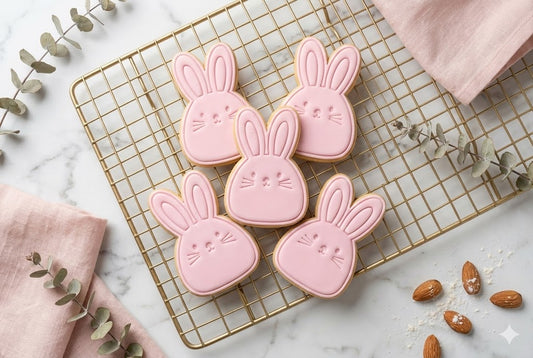 Cute Bunny Face Cookie Cutter and Embosser Stamp | Easter Rabbit Head, Animal Whiskers, Spring