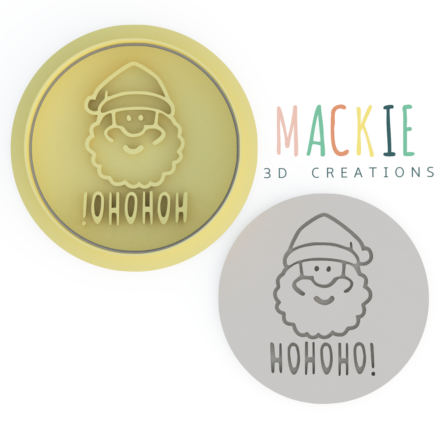 Santa Hoho Christmas Cookie Cutter & Embosser Stamp Set - Festive Baking Magic