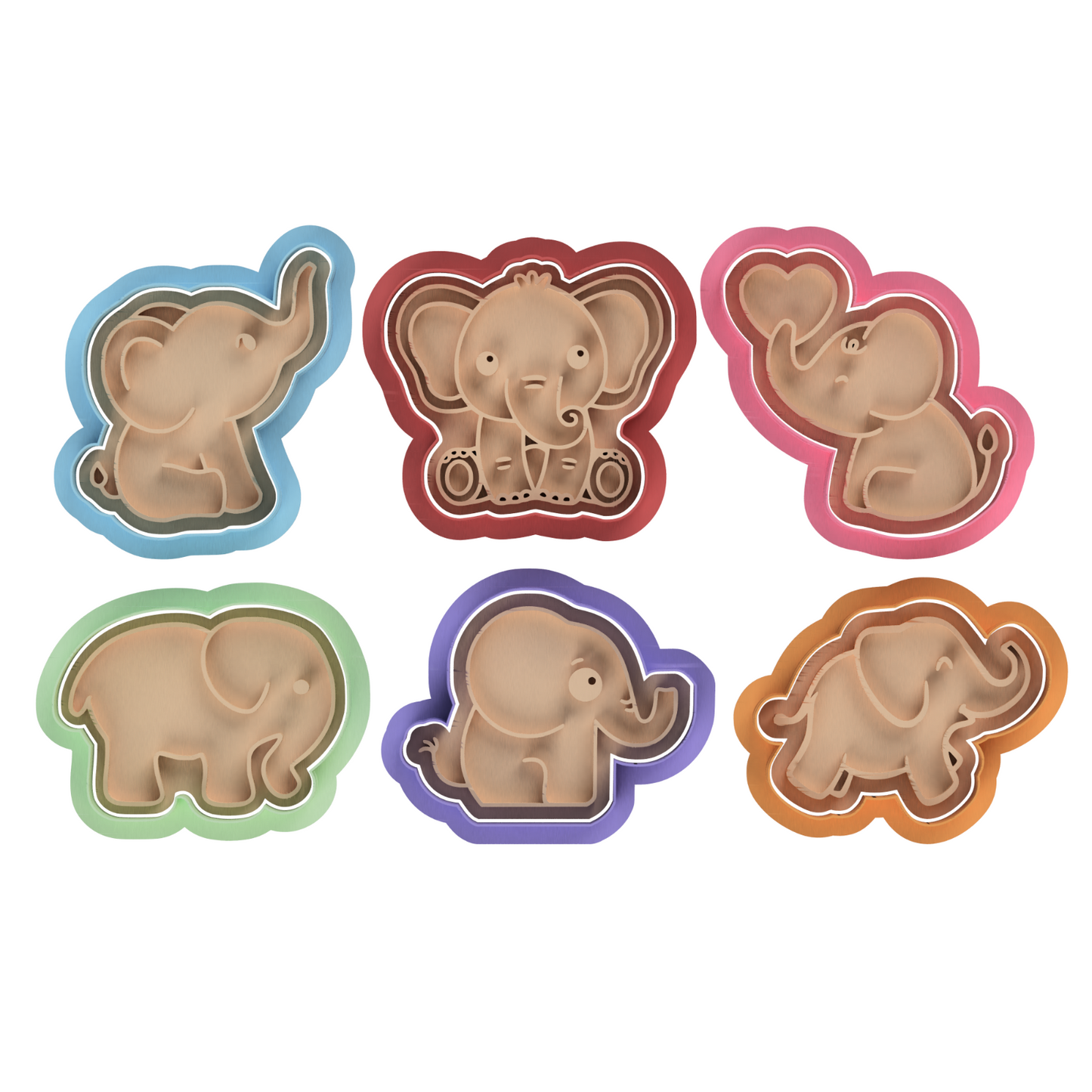 Elephant Cookie Cutter and Embosser Stamp animals