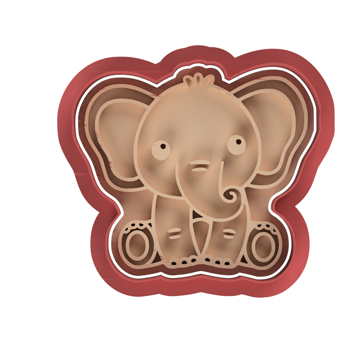 Elephant Cookie Cutter and Embosser Stamp animals