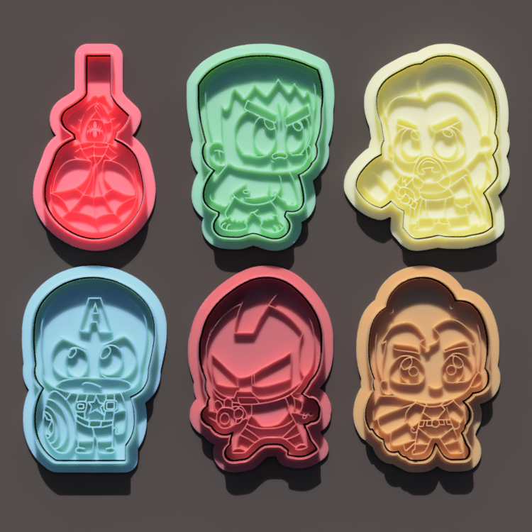 Hero Team Cookie Cutter and Embosser Stamp Set Kids TV