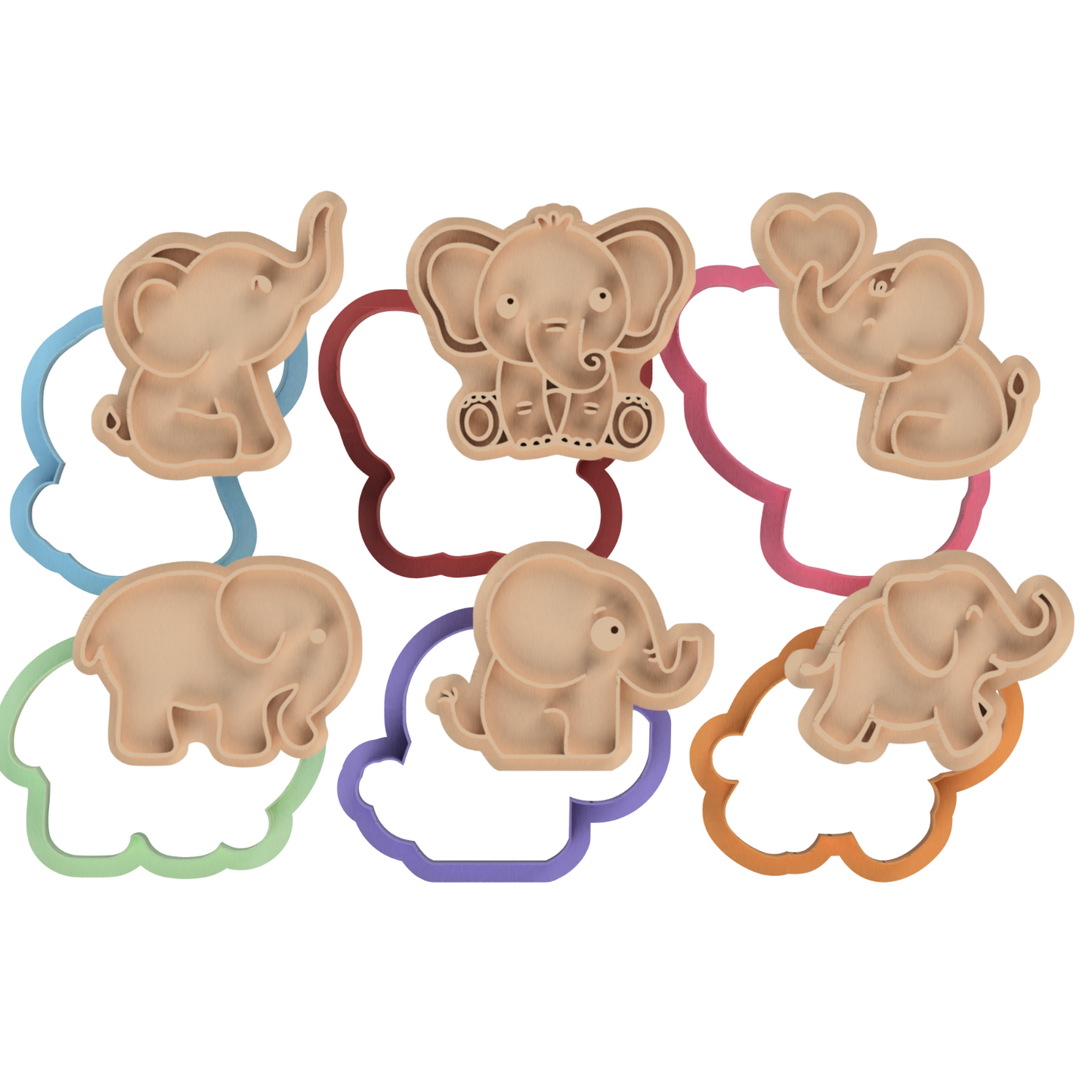 Elephant Cookie Cutter and Embosser Stamp animals