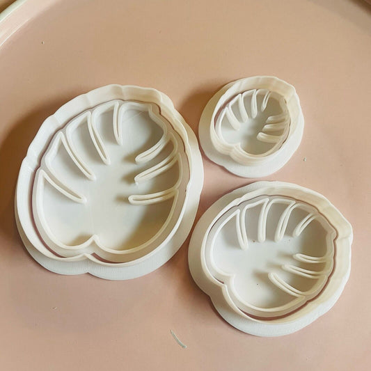Palm Leaf Monstera set of 3 leaf Cookie Cutters Fondant Cutter Embosser Flowers