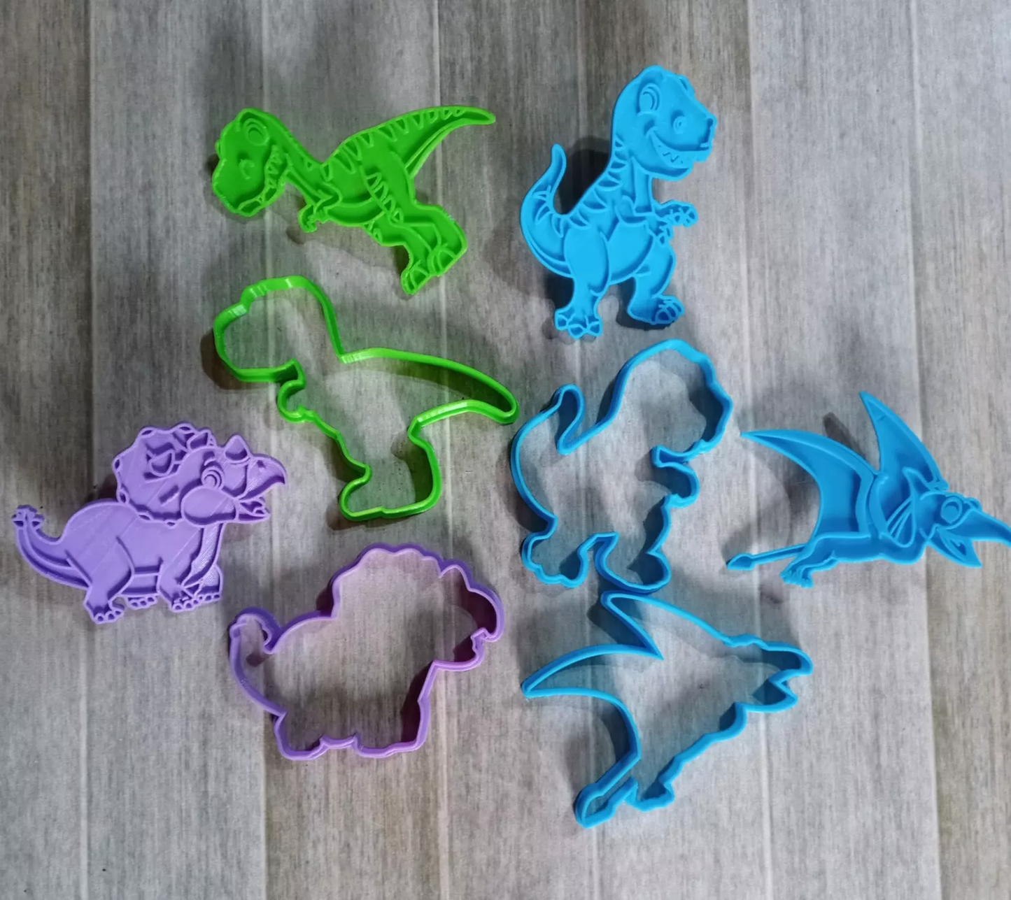 Dinosaur Cookie Cutter and Stamps Embossers Set