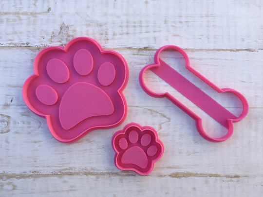 Paw & Bone Cookie Cutter And Embosser Stamp Animals
