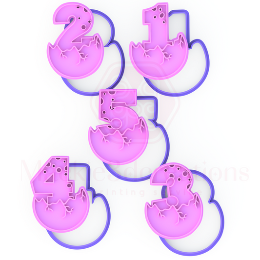 Dinosaur Egg Numbers Cookie Cutter & Stamp Embosser Set