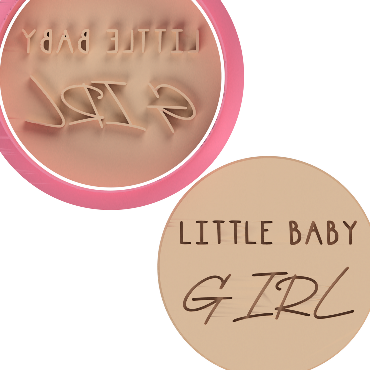 Little Baby Girl Cookie Cutter & Embosser Stamps Set