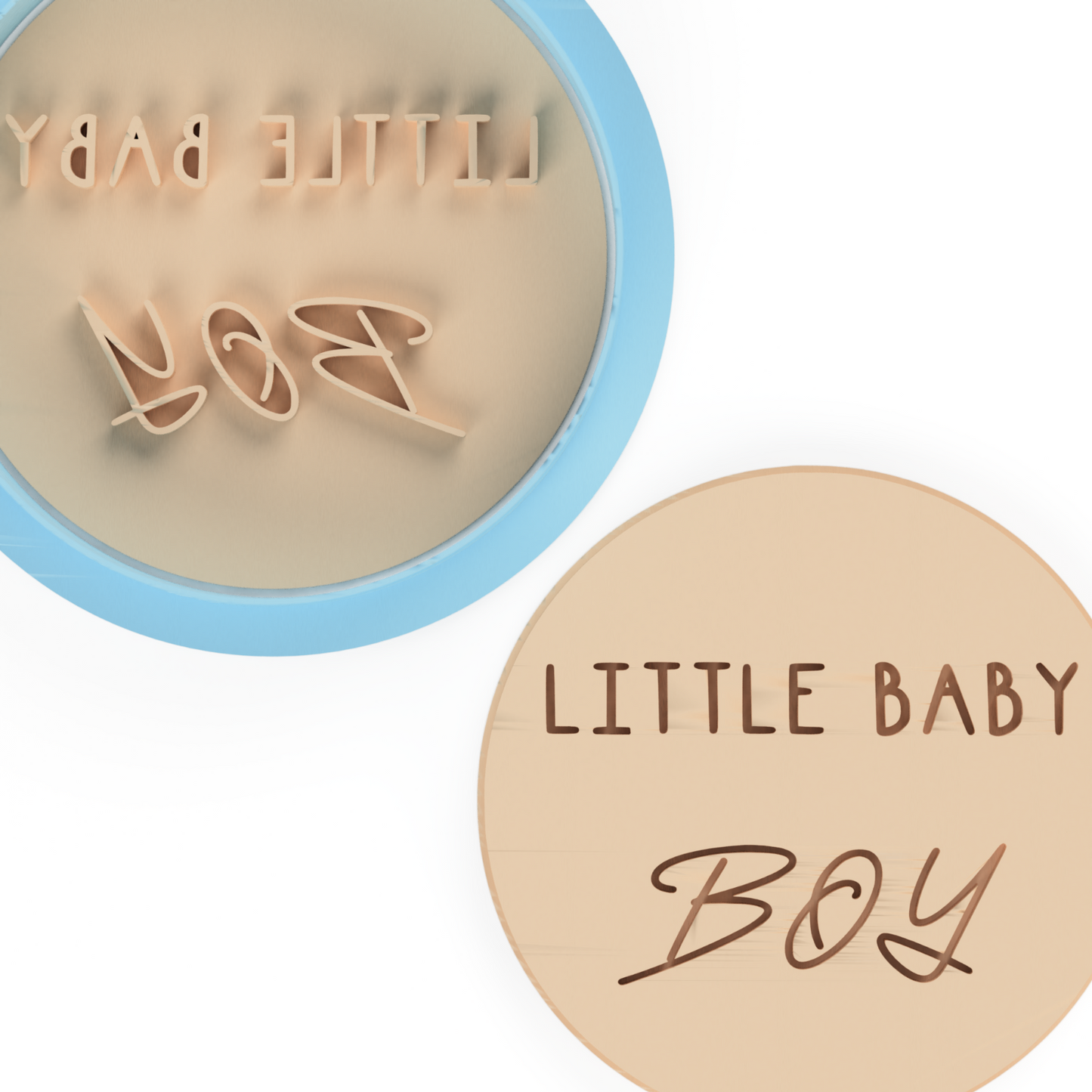 Little Baby Boy Cookie Cutter & Embosser Stamps Set