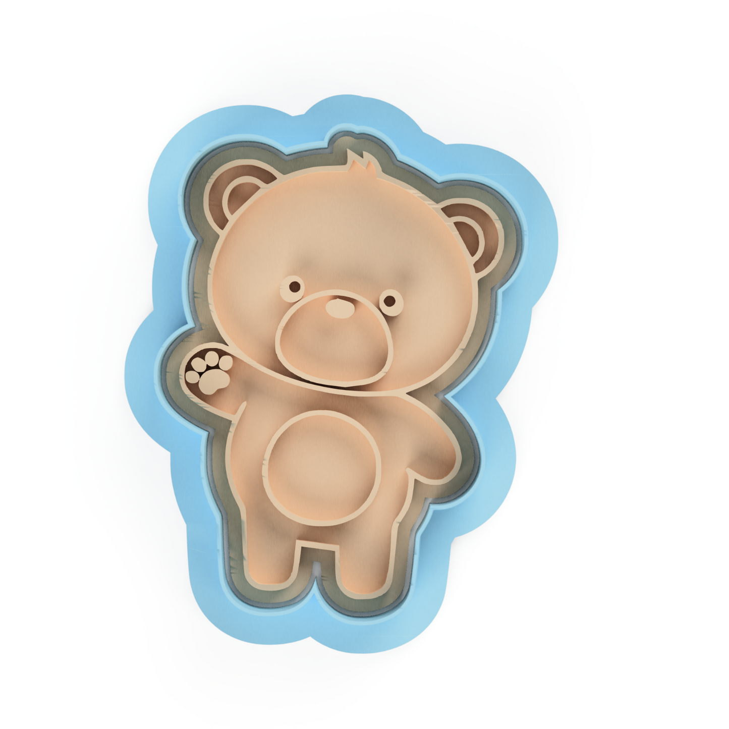 Teddy bear Set Cookie Cutter & Embosser Stamp baby shower