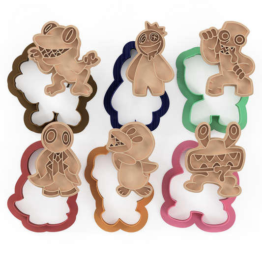 Rainbow Friends Roblox Cookie Cutter & Embosser Stamps Set kids tv movie