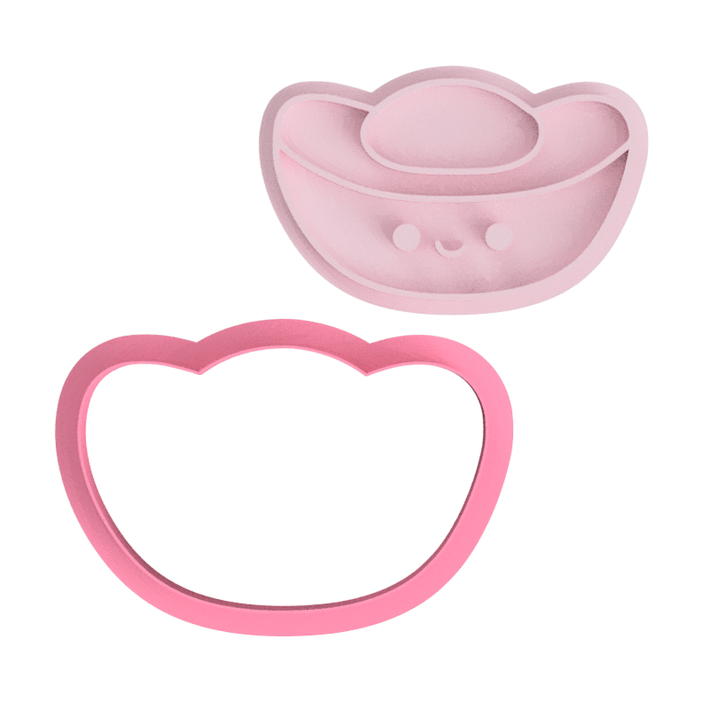 Gold Ingot Chinese New Year cookie cutter and embosser stamp