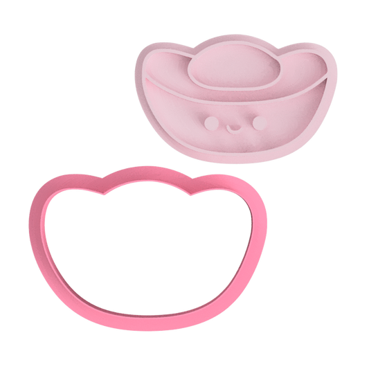 Gold Ingot Chinese New Year cookie cutter and embosser stamp