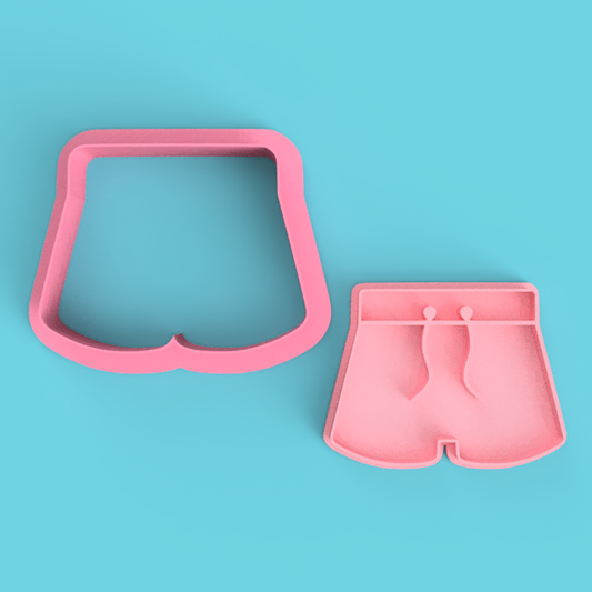 Board Shorts Cookie Cutter and Embosser Stamp Set Beach Pool Summer