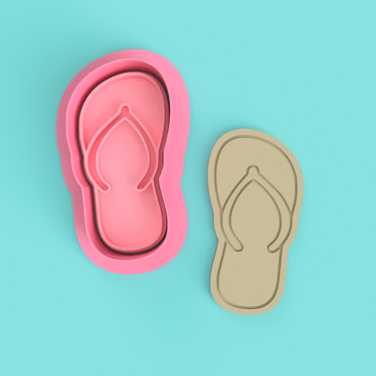 Thong Cookie Cutter and Embosser Stamp Set Beach Pool Summer