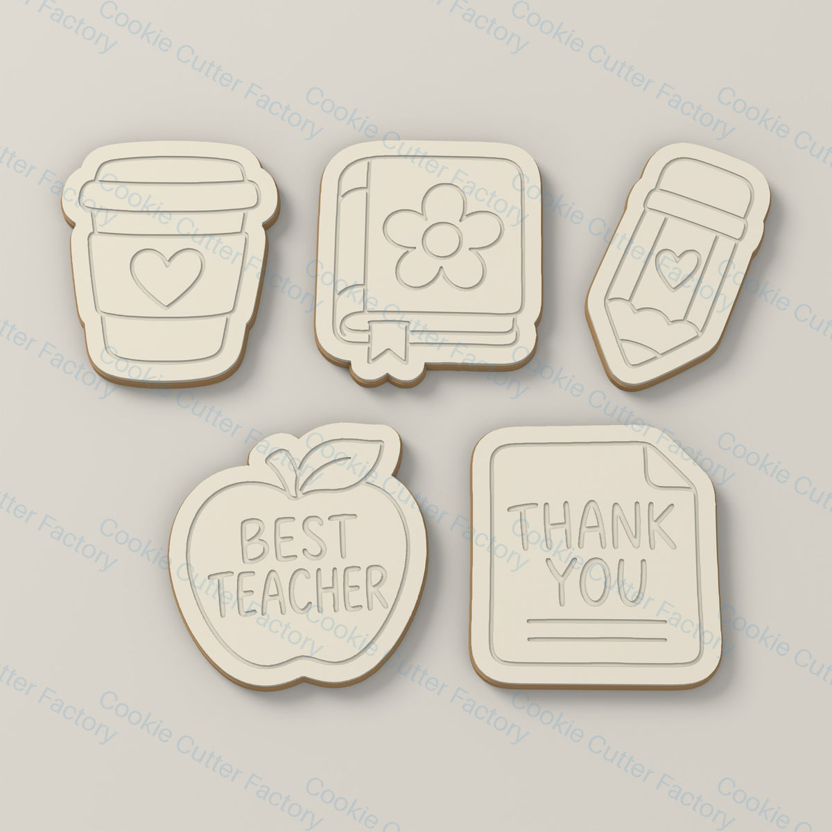 Teacher Appreciation Cookie Cutter and Embosser Stamp Set - 5 Designs | CCF_APPROVED_MEDIA_V1:7:bf9873f4645d0de705c396fdab0de7bd98665f1f2ecb2e693c0c85d89dc27b2f