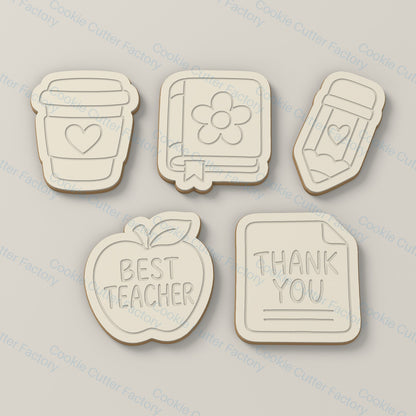 Teacher Appreciation Cookie Cutter and Embosser Stamp Set - 5 Designs | CCF_APPROVED_MEDIA_V1:7:bf9873f4645d0de705c396fdab0de7bd98665f1f2ecb2e693c0c85d89dc27b2f