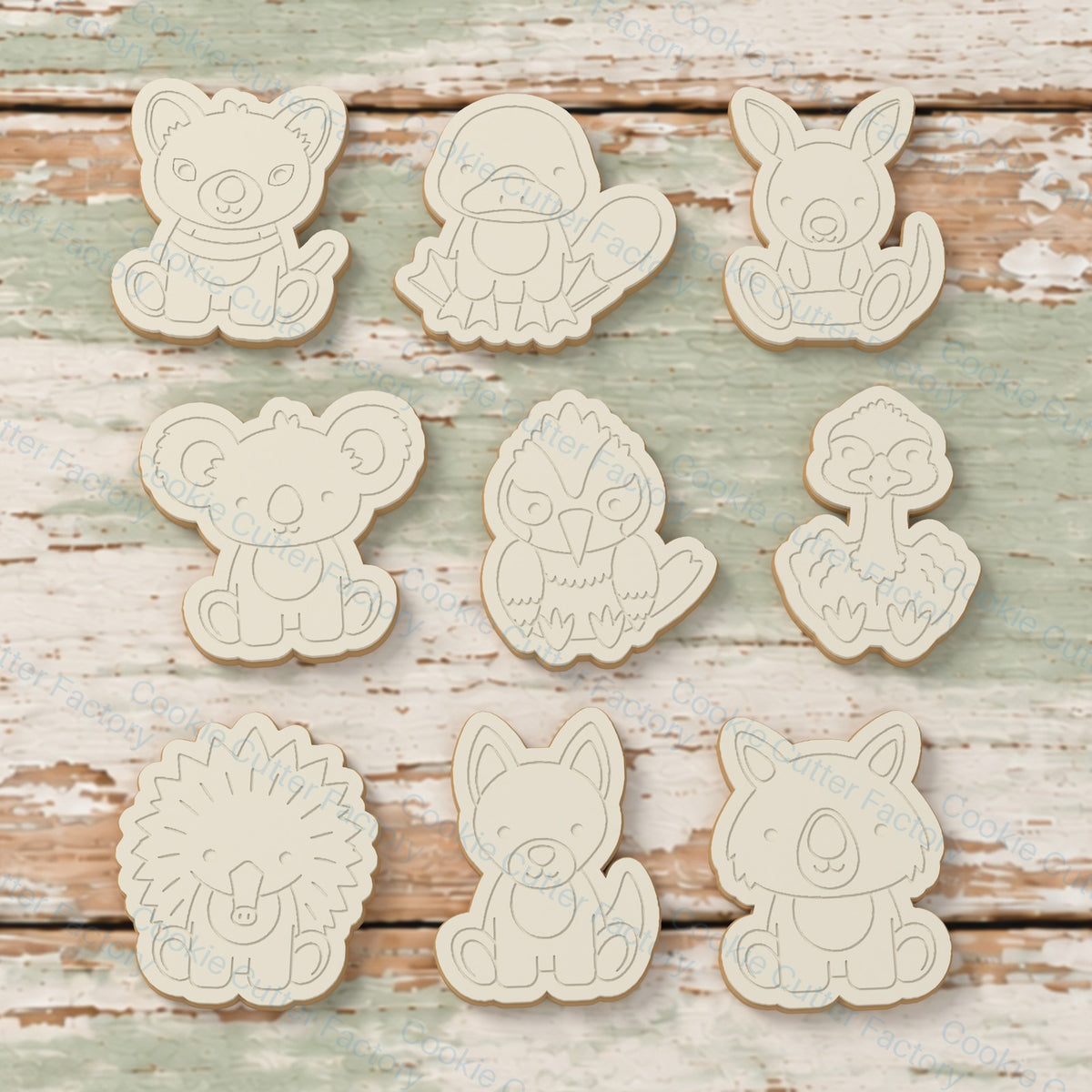 Australian Wildlife Pals Cookie Cutter and Embosser Stamp Set - 9 Designs | CCF_APPROVED_MEDIA_V1:2:917ff4fb9227e2389b42b43de8b92dca30be6e2686dbcef0eb263d827a51afeb