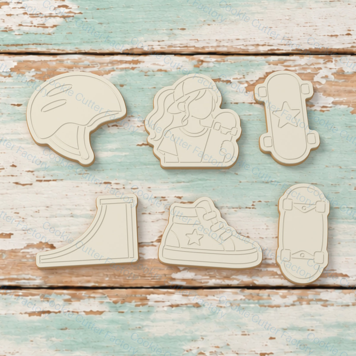Skater Girl Cookie Cutter and Embosser Set - 6 Designs | CCF_APPROVED_MEDIA_V1:2:bdbaaffcba81b7ca068ac909931f39689c37a0f4411ac404e213fe9ad3ac9f42
