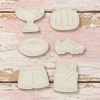 Aussie Rules Football Cookie Cutter and Embosser Set - 6 Designs | CCF_APPROVED_MEDIA_V1:2:02da628258c9ededb5e090260d9f9a6e79a53e0df778521e3213fab0c67f543a