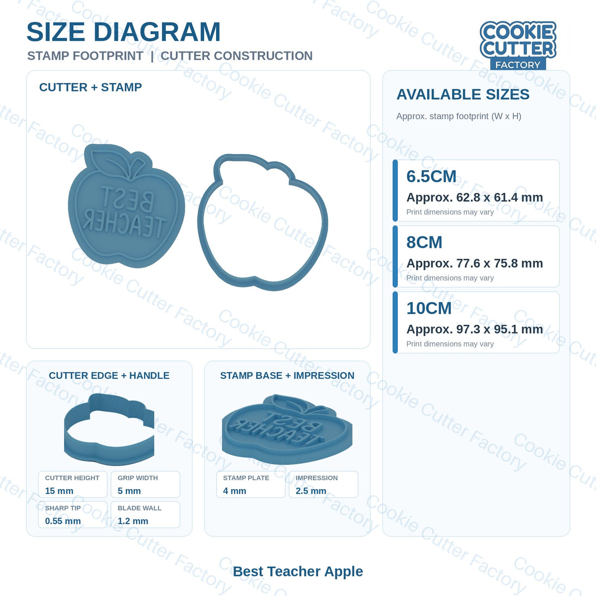 Teacher Appreciation Cookie Cutter and Embosser Stamp Set - 5 Designs | CCF_APPROVED_MEDIA_V1:2:74b3a93885811adefabcfb14b1b93788b489979e4c83065fc910060e83a60de4