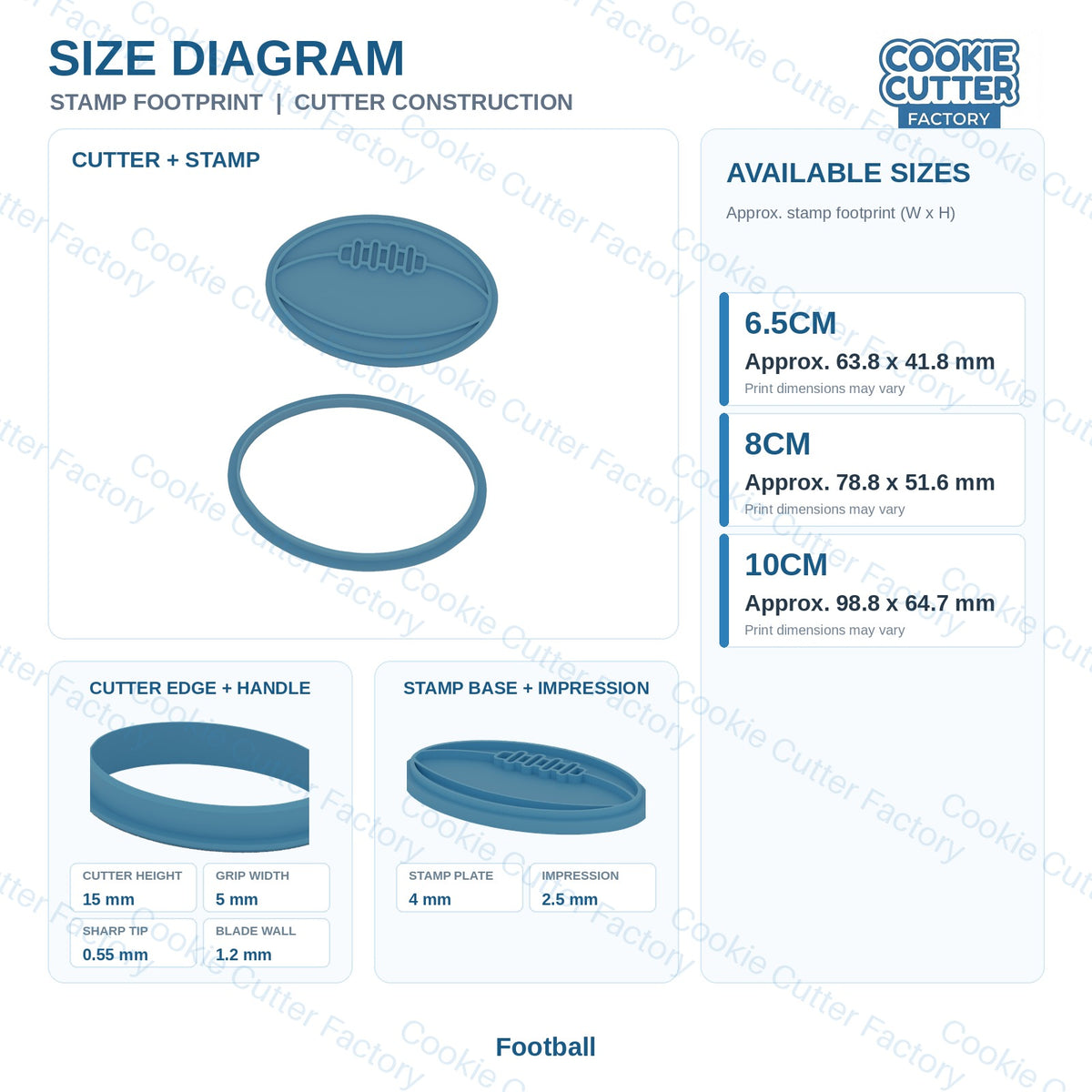 Aussie Rules Football Cookie Cutter and Embosser Set - 6 Designs | CCF_APPROVED_MEDIA_V1:3:1a686f55138ca0487ff1a4046ce5067fd869017e8b8bbc5d2c5cbbfc187c4aaf