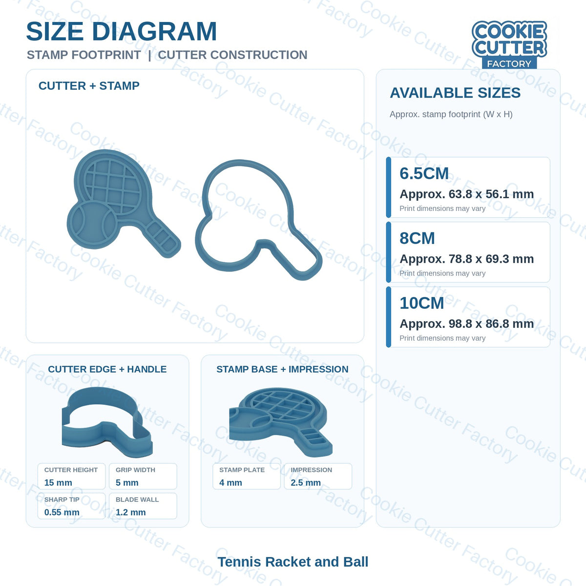 Tennis Cookie Cutter and Embosser Set - 6 Designs | CCF_APPROVED_MEDIA_V1:3:3a77e738470a32e6da944f9013d182b534928f9c10e301593eee49fe61771aa1