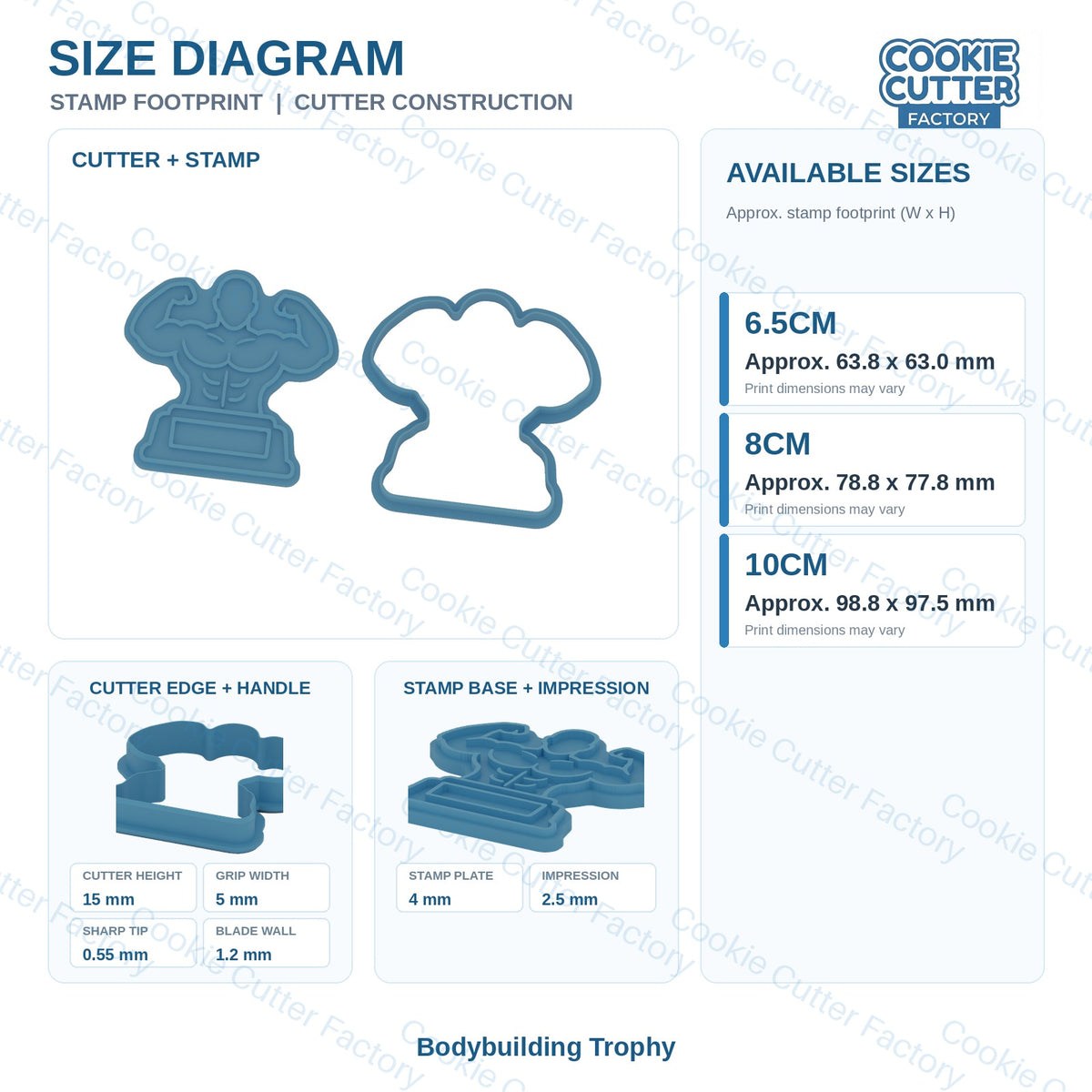 Muscles and Bodybuilding Cookie Cutter and Embosser Set - 6 Designs | CCF_APPROVED_MEDIA_V1:8:ee5bf3c3e28683419f3e2887174673000e1afefc2b8e02347150aa84dc6ba0ee