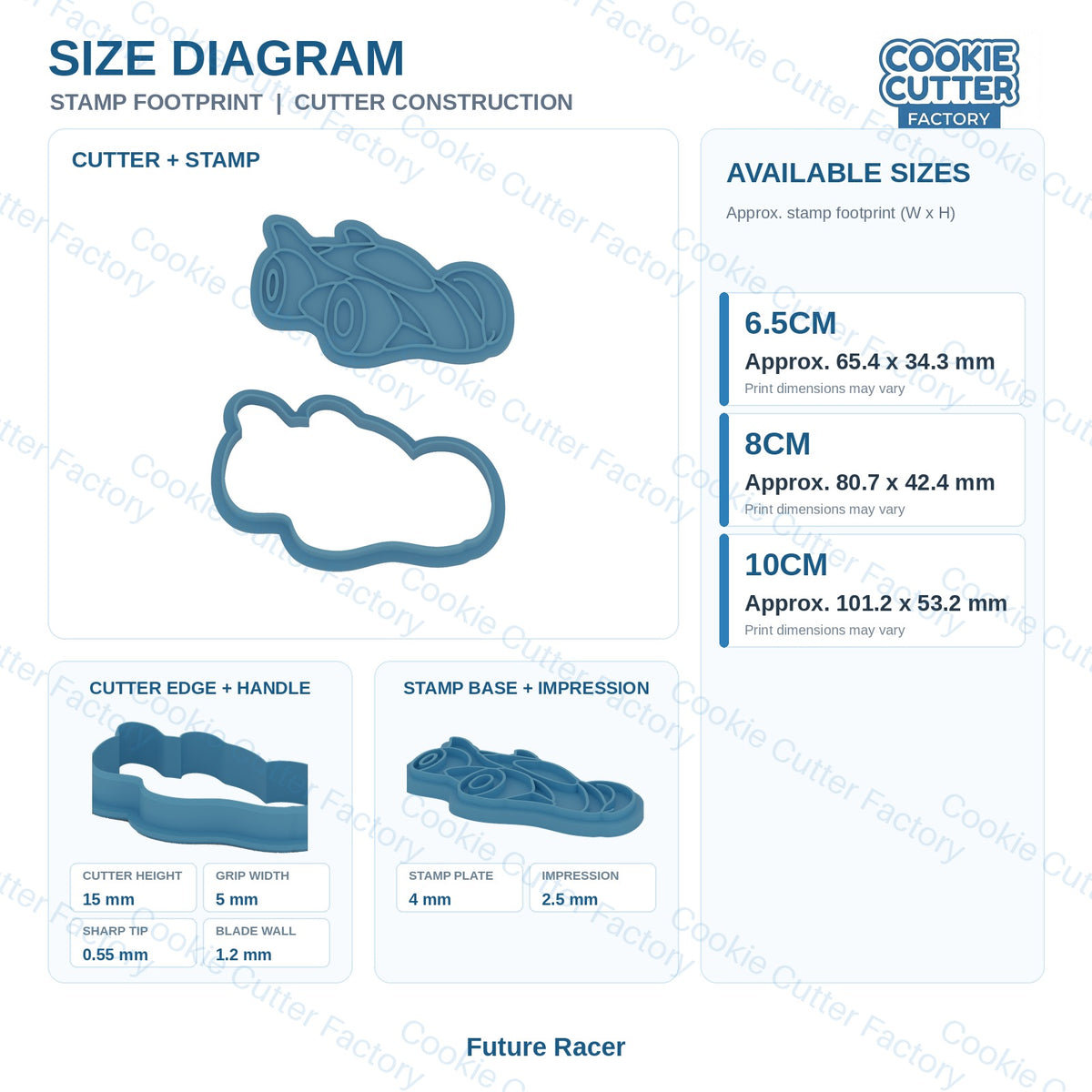 Turbo Track Racers Cookie Cutter and Embosser Stamp Set - 6 Designs | CCF_APPROVED_MEDIA_V1:8:aa3cfa6972204d2cf344bb2a156997e2d0f3ef4efeea14f773e57f0faf2fea94