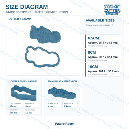 Turbo Track Racers Cookie Cutter and Embosser Stamp Set - 6 Designs | CCF_APPROVED_MEDIA_V1:8:aa3cfa6972204d2cf344bb2a156997e2d0f3ef4efeea14f773e57f0faf2fea94