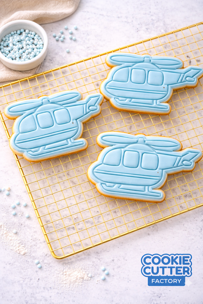Military Transport Helicopter Cookie Cutter and Embosser Set – Tactical Vehicle Baking Tool