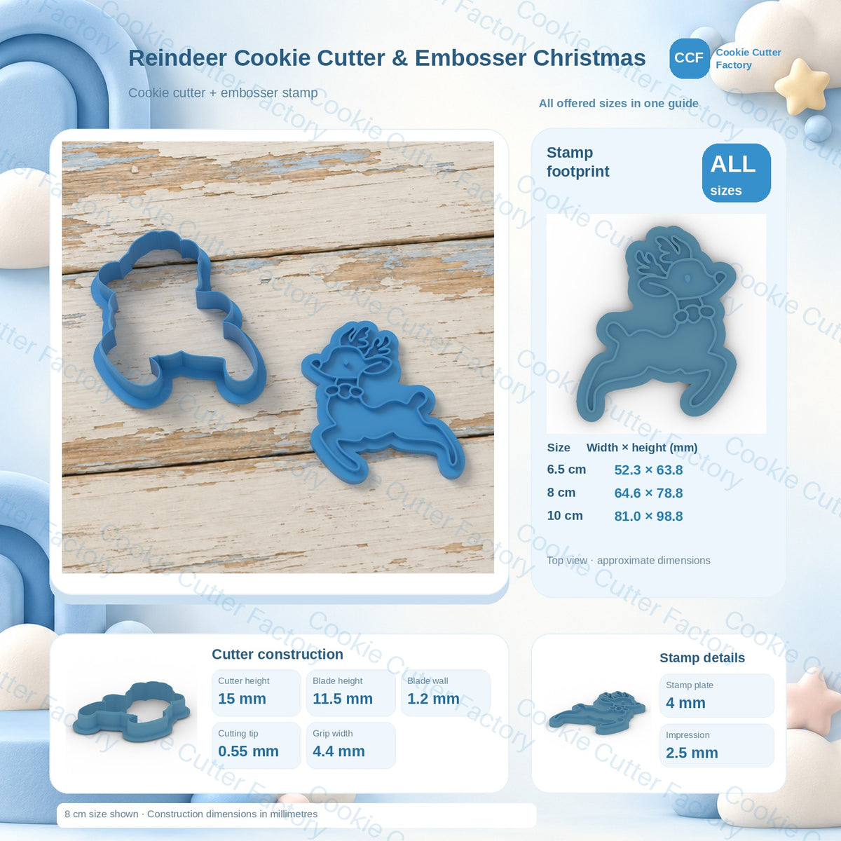Reindeer Cookie Cutter & Embosser Christmas | CCF_APPROVED_MEDIA_V1:3:ac3de967b7fd28e008aed5e622b5cd59ade6e66a19b2911a49abafb7f1e88031