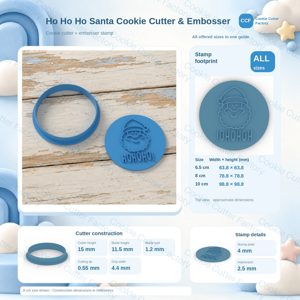Ho Ho Ho Santa Cookie Cutter & Embosser — STL Download | CCF_APPROVED_MEDIA_V1:3:dabeb776a2e59bfe4b23c4d38c9af17bcb9920b6535c9a3c5838539dba2dfe1e