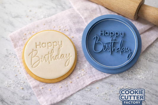 Happy Birthday Cookie Cutter & Embosser Stamp V3