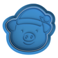 Christmas Piggy Cookie Cutter & Embosser – Cute Santa Pig Cookie Design