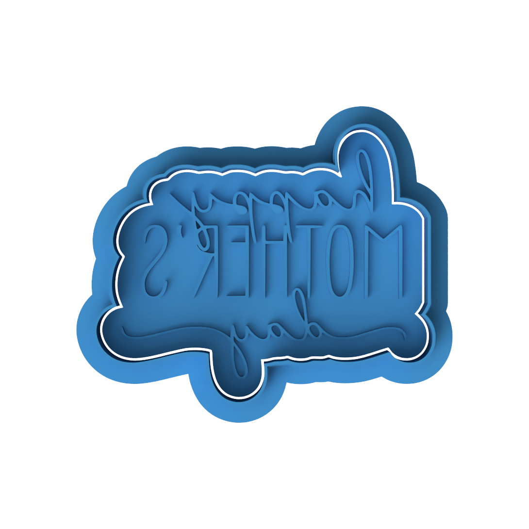 Happy Mother's Day Script Cookie Cutter and Embosser Stamp Set