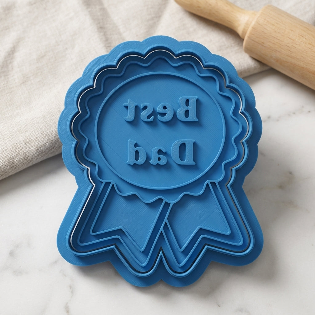 Best Dad Award Ribbon Father's Day Cookie Cutter and Embosser Set